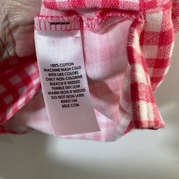 Womens Kim Rogers Gingham Short Sleeve Polo Pink Coral‎ White L Cotton - Picture 6 of 7